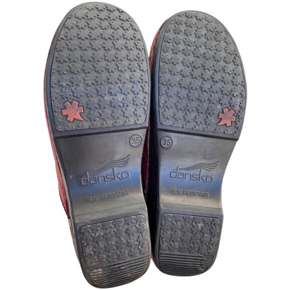 DANSKO Pro Clogs Size 5 EU 35 Red Distressed Leather Slip-Resist Work Nurse - Picture 8 of 16